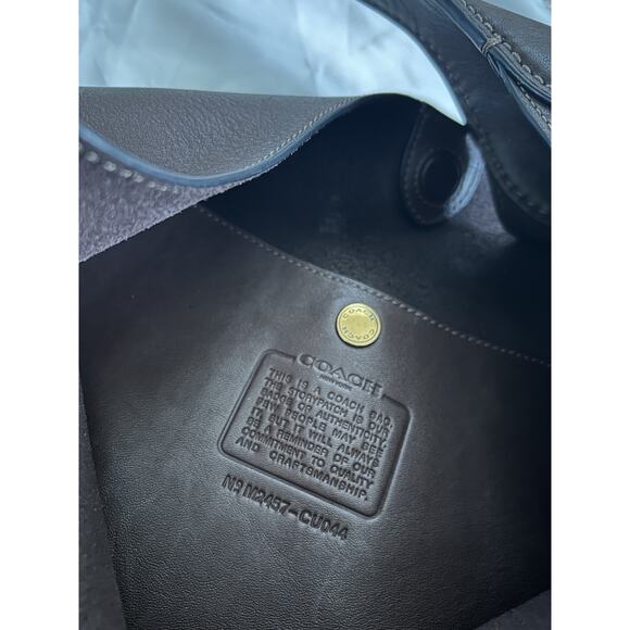 Coach Brooklyn 39 Shoulder Bag Dark Brown With Customized Charm EUC - Picture 9 of 11